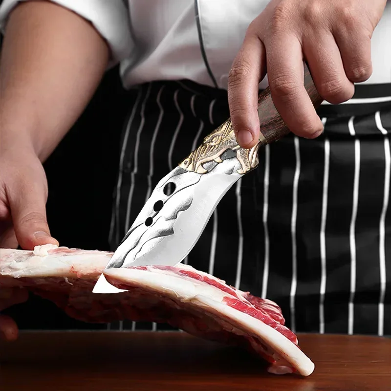 4-дюймовый нож для мяса кованый 5Cr15Mov кухонный из нержавеющей стали рыбалки