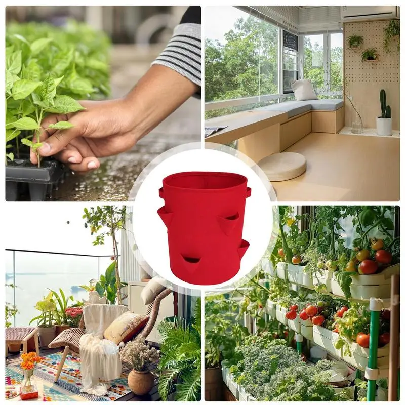 Сумка для выращивания клубники складной нетканый цветочный горшок овощей