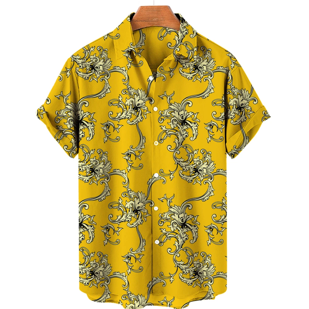 3d Print Fashion High Street Loose Top Men's Shirt Streetwear Unisex 5xl Breathable Men's Hawaiian Shirts Baroque French Tshirt