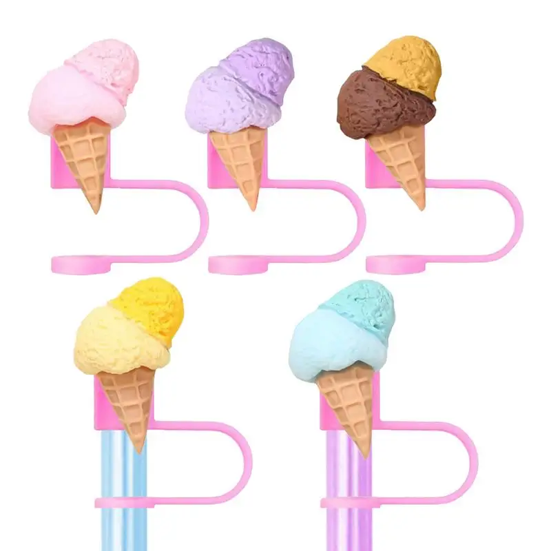 Соломенный чехол для соломинки мороженого многоразовые крышки милый соломенный
