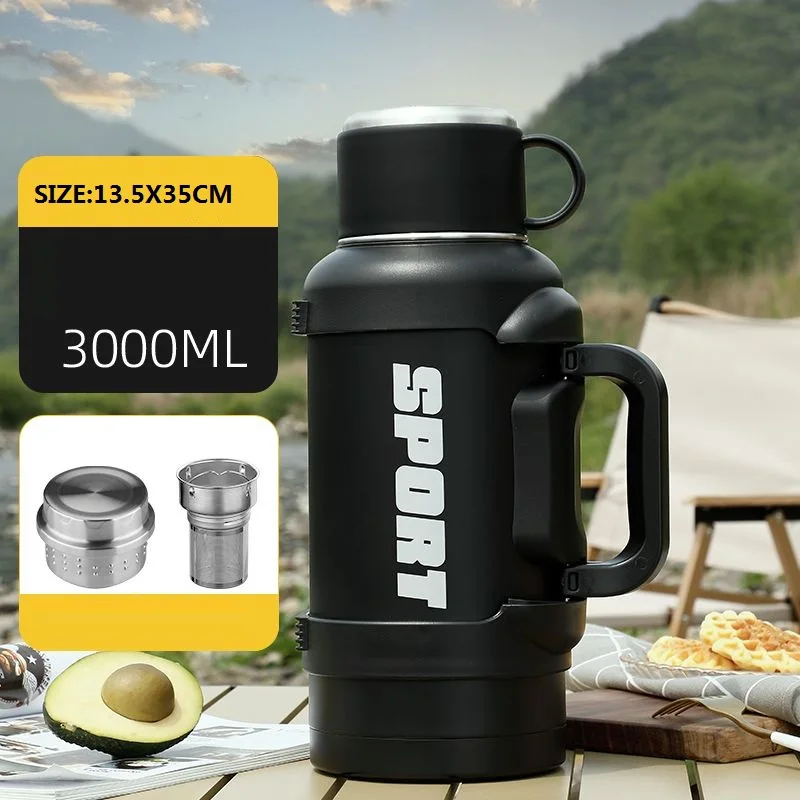 

316 термос большой емкости из нержавеющей стали, 3 л, уличные дорожные кофейные кружки, термовакуумная бутылка для воды, Термокружка