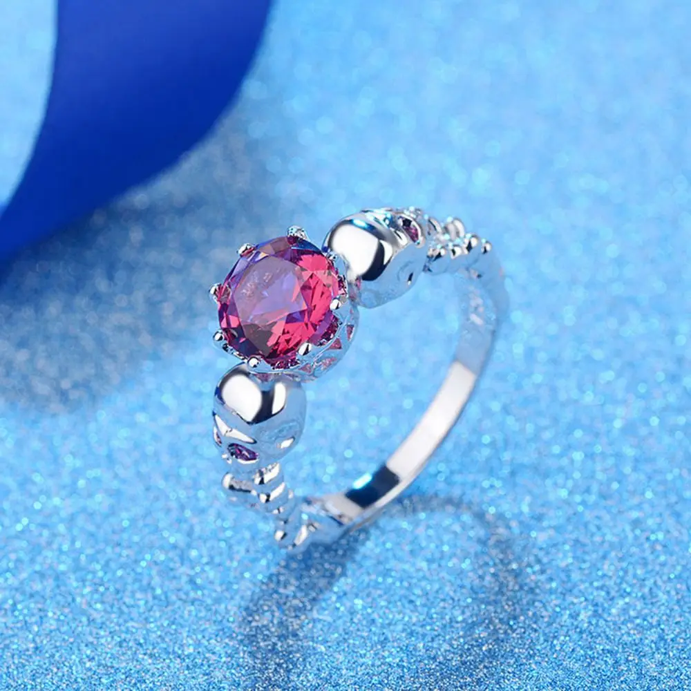 Hot Design Punk Skull Rings Women Colorful Gem Personality Rings For Fashion Simple Jewelry images - 6