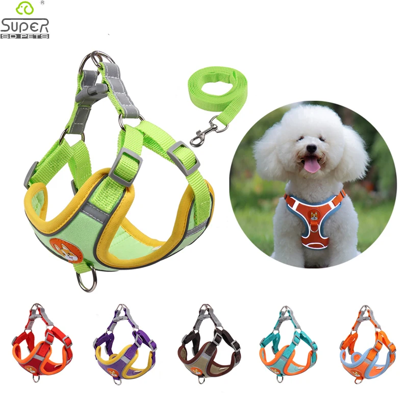 

1 шт. Светоотражающий Поводок для собак Маленький Средний Поводок для собак для прогулок поводки для собак полиэстер нагрудный ремень жилет