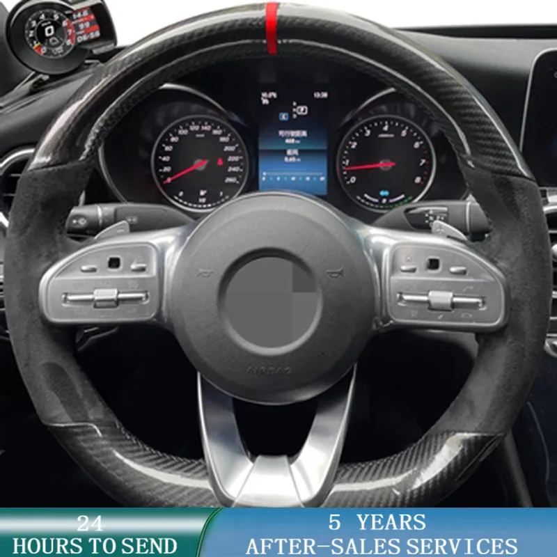 

DIY Suede Braid Customized Car Steering Wheel Cover For Mercedes-Benz A-Class W177 C-Class W205 E-Class W213 S-Class W222 GLC
