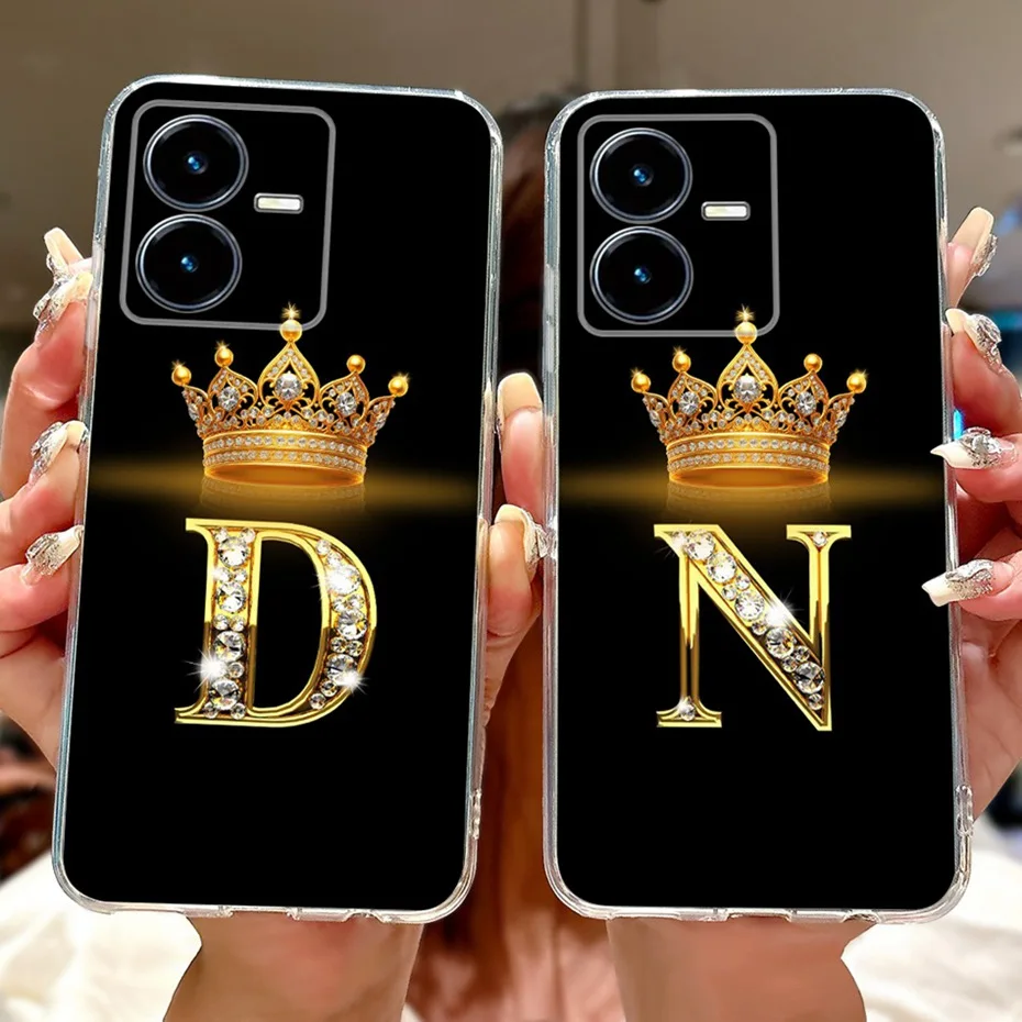 Модный чехол для телефона с буквенным принтом Vivo Y22 Y22s Y22t V2206 V2207 тонкая задняя