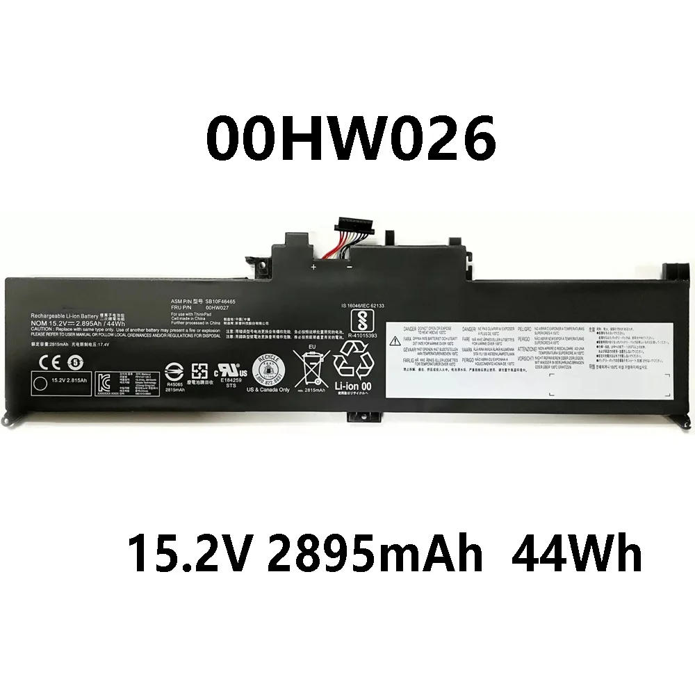 Аккумулятор 00HW026 00HW027 01AV432 15 2 в 2895 мАч 44Wh для Lenovo ThinkPad Yoga 260 X260 01AV433 01AV434 SB10K97589 SB10K97591