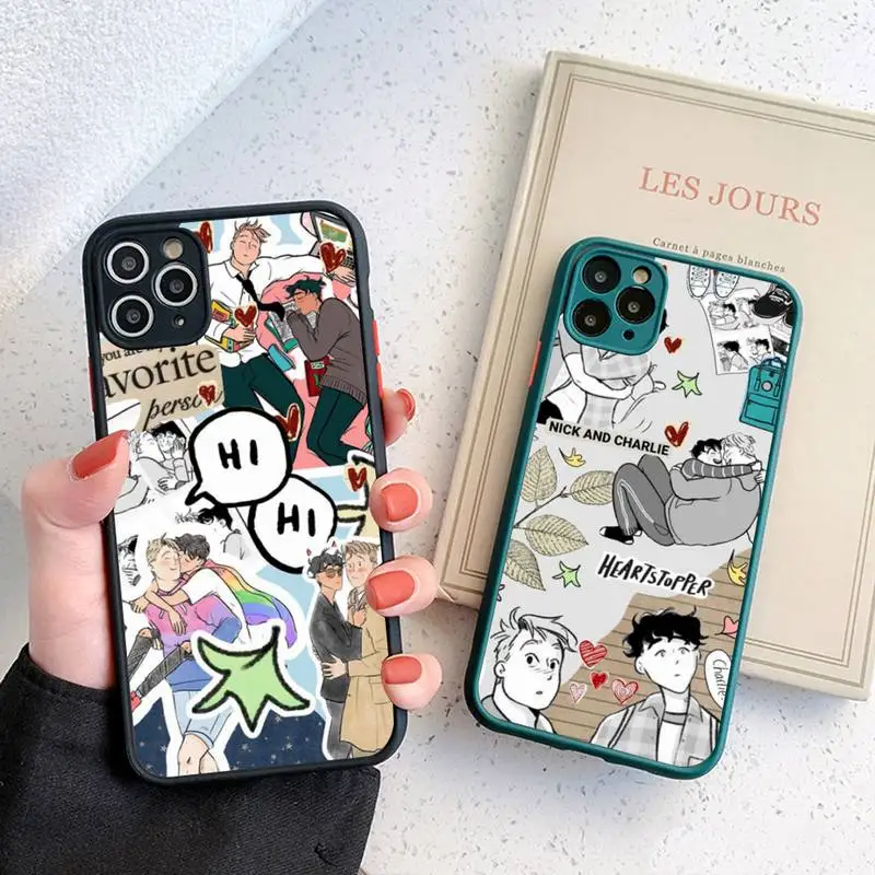 Heartstopper Phone Case for iPhone 14 11 12 13 Mini Pro Max 8 7 Plus X XR XS MAX Translucent Matte Cover