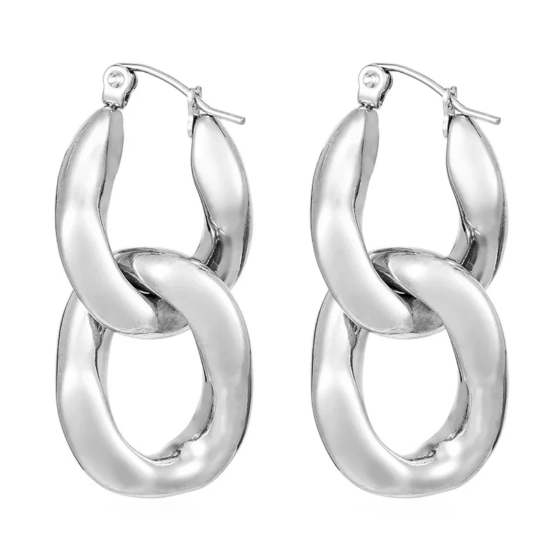 Шикарные преувеличенные винтажные серьги-капли с большими звеньями цепи серьги