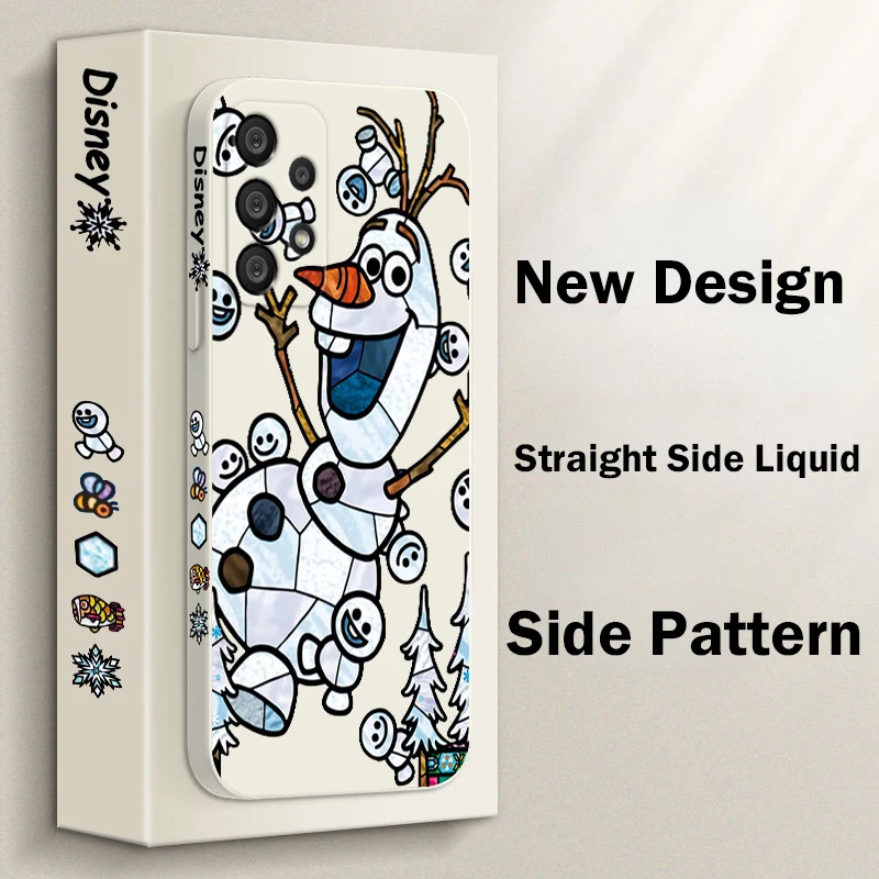 

Disney Frozen Anna Elsa Phone Case For Samsung A73 A53 A33 A52 A32 A71 A51 A21S A03S A50 A30 5G Liquid Left Rope Funda