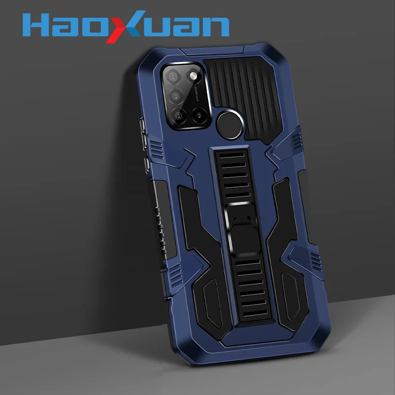 

HAOXUAN Shockproof Phone Case For OPPO Realme C1 C2 C3 C11 C12 C15 C17 Kickstand Protective Cover For Realme C20 C21 C35 2021