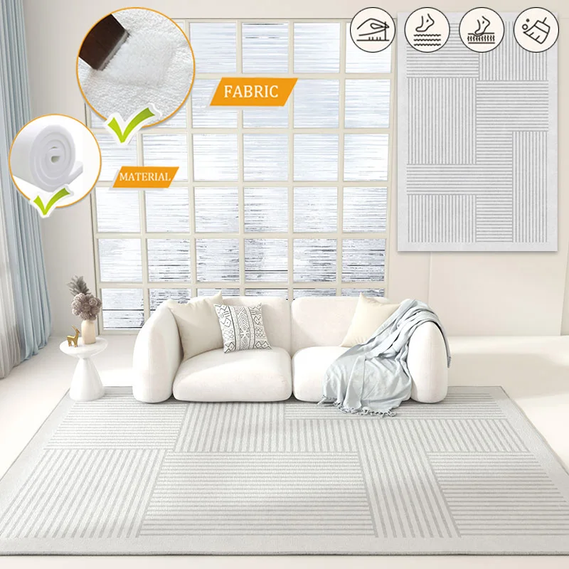 

Minimalism Line Living Room Carpets Washable Floor Mats for Home Decor Bedroom Bedside Large Area Lounge Softs Rugs 140x200cm