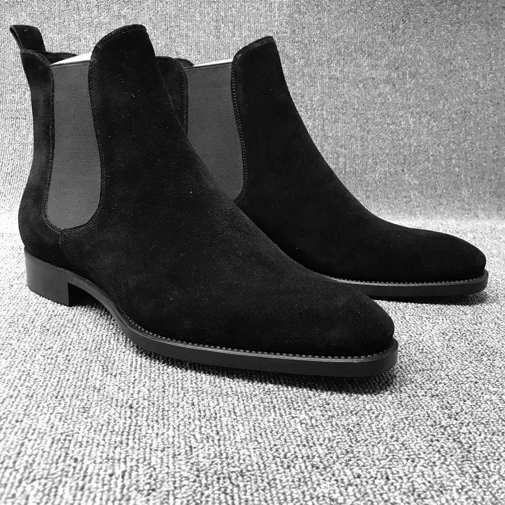 

Мужские ботинки челси, черные, коричневые бархатные классические ботинки до щиколотки, Мужская обувь для прогулок, износостойкие ботинки