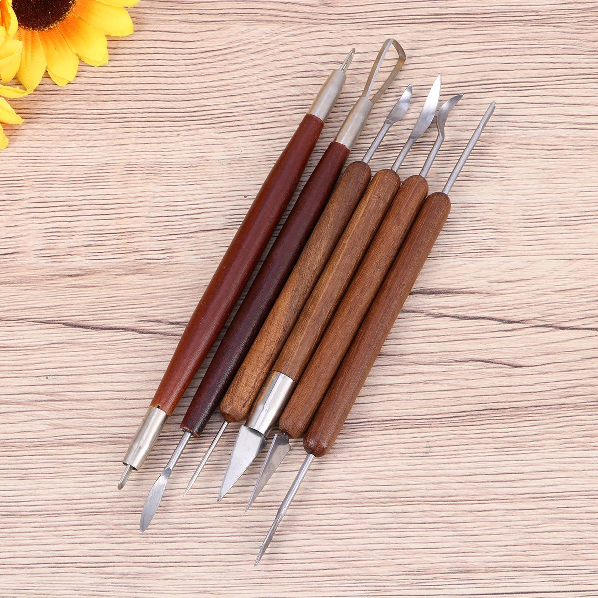

6pcs Sculpture Tool Handle Shaping Sculpting Smoothing Tool for Model Clay