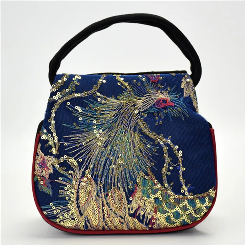

Women's Fashion New Bag Ethnic Style Embroidered Bag Embroidery Small Bag Peacock Embroidery Mini Ladies Handbag