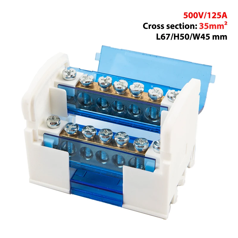 

New 1pc in Rail Terminal Block WKH207 Power Distribution Box Modular Screw Connection Block Universal Electric Wire Junction Box