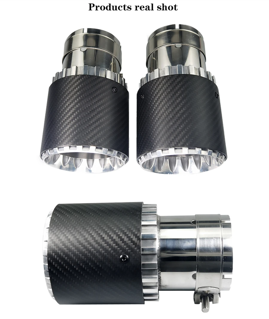

Universal 63mm In 89mm Out three layers Real Carbon Fiber Pipe Exhaust Pipe Tail Muffler Tip exhaust nozzle modified