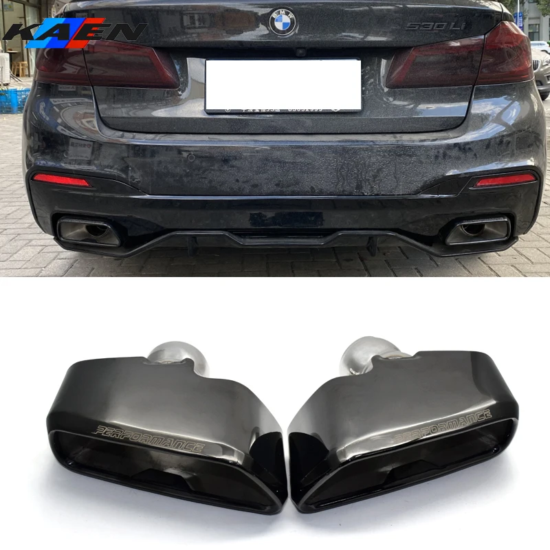 2 قطعة العادم تلميح ل BMW G30 G38 525i 530i 540i MP نمط 304 قلادة فضية من الفولاذ المقاوم للصدأ كاتم صوت السيارة تلميح مربع عوادم في 2018-2020