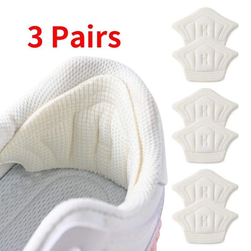 Plantillas con parche para zapatos deportivos, pegatina trasera, tamaño ajustable, antidesgaste, almohadilla para pies, plantilla de inserción, 3 pares/6 uds.
