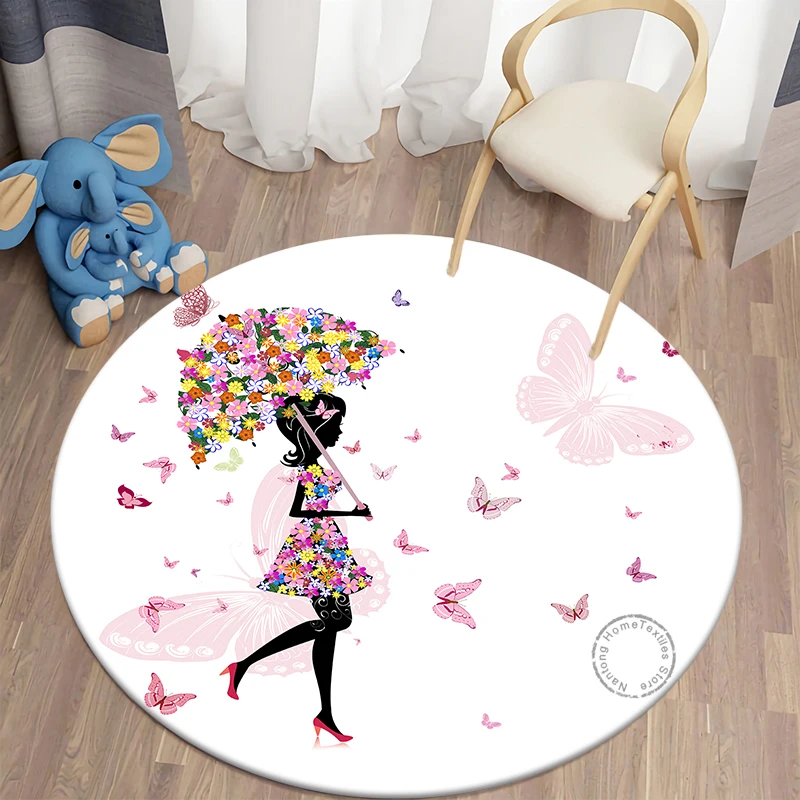 Круглый Детский ковер с принтом медведя коврики для гостиной спальни Домашний