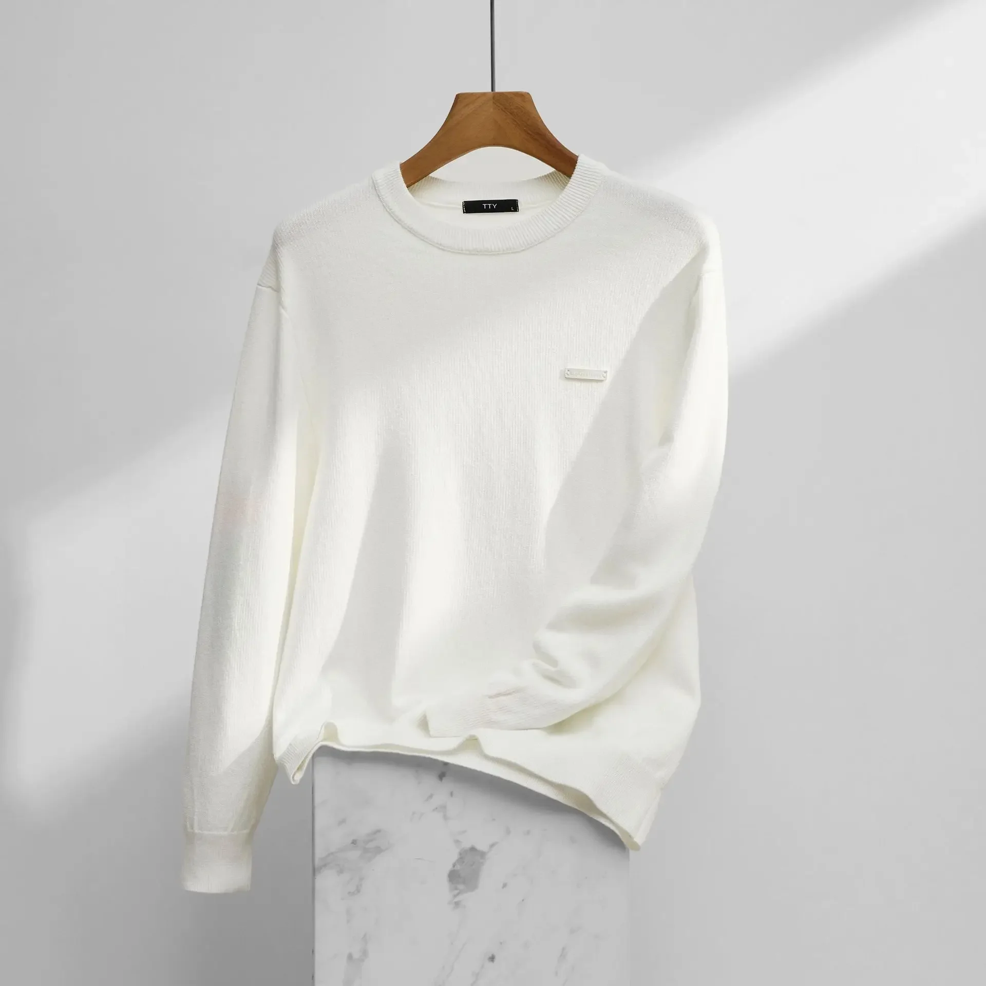 Men's Round Neck Sweater Idle Style Loose-Fit Japanese Knitted TopJacket Base Layer Casual Scene Suitable For Autumn Winter 2024