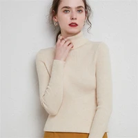 2022 fashion autumn winter thick sweater women knitted ribbed pullover long sleeve turtleneck slim jumper soft warm pull femme