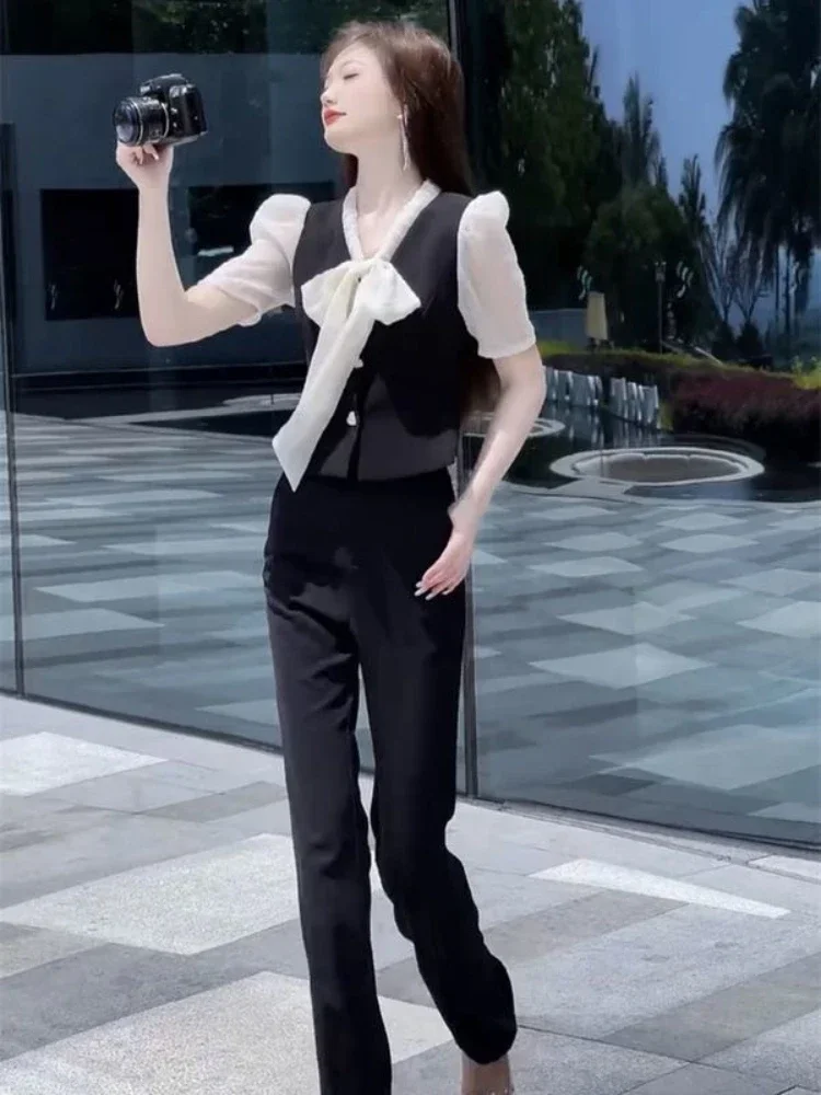 Брюки женские Профессиональный топ и брюки комплекты для женщин из 2 предметов