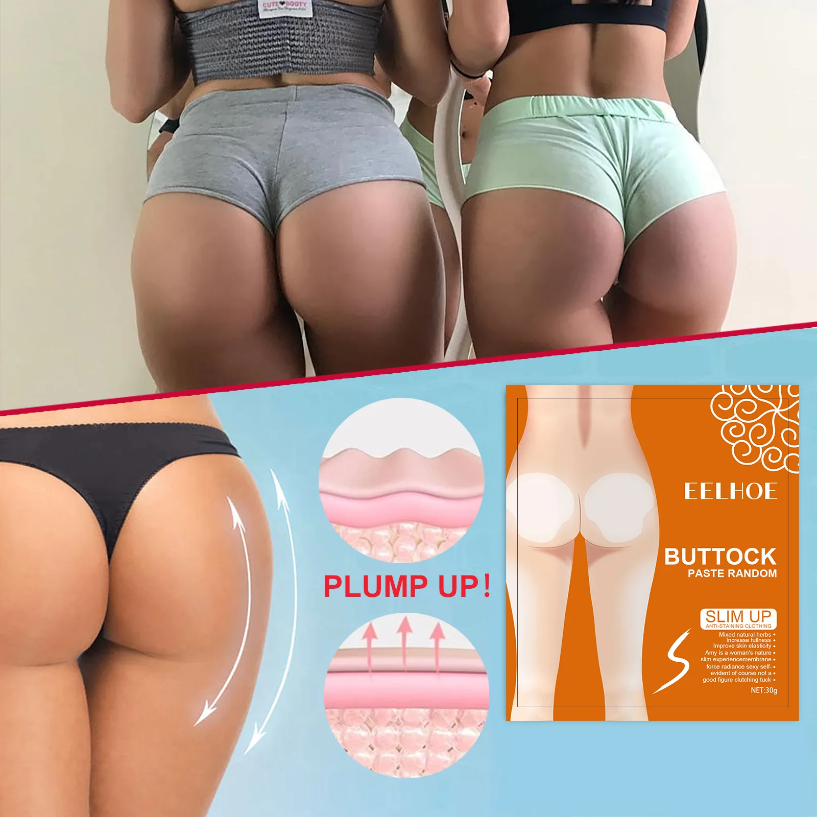 Butt Lift Shaping Patch Moisturizing Buttock Anti Cellulite Tightening Buttocks Firming Skin Slimming Care Stickers 2pcs - купить по