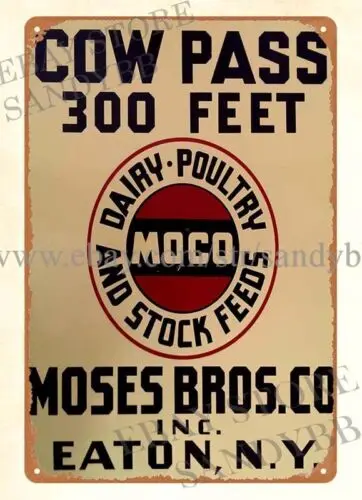1950-х годов MOCO LIVESTOCK FEED COW PASS POULTRY DAIRY металлическая жестяная вывеска украшения для