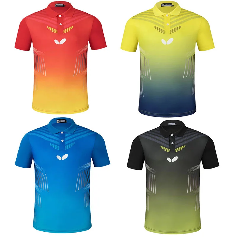 

Table Tennis Shirt Lapel Men's Short-sleeved Jersey Badminton Sportswear Women's Quick-drying Competition Training Team Uniform