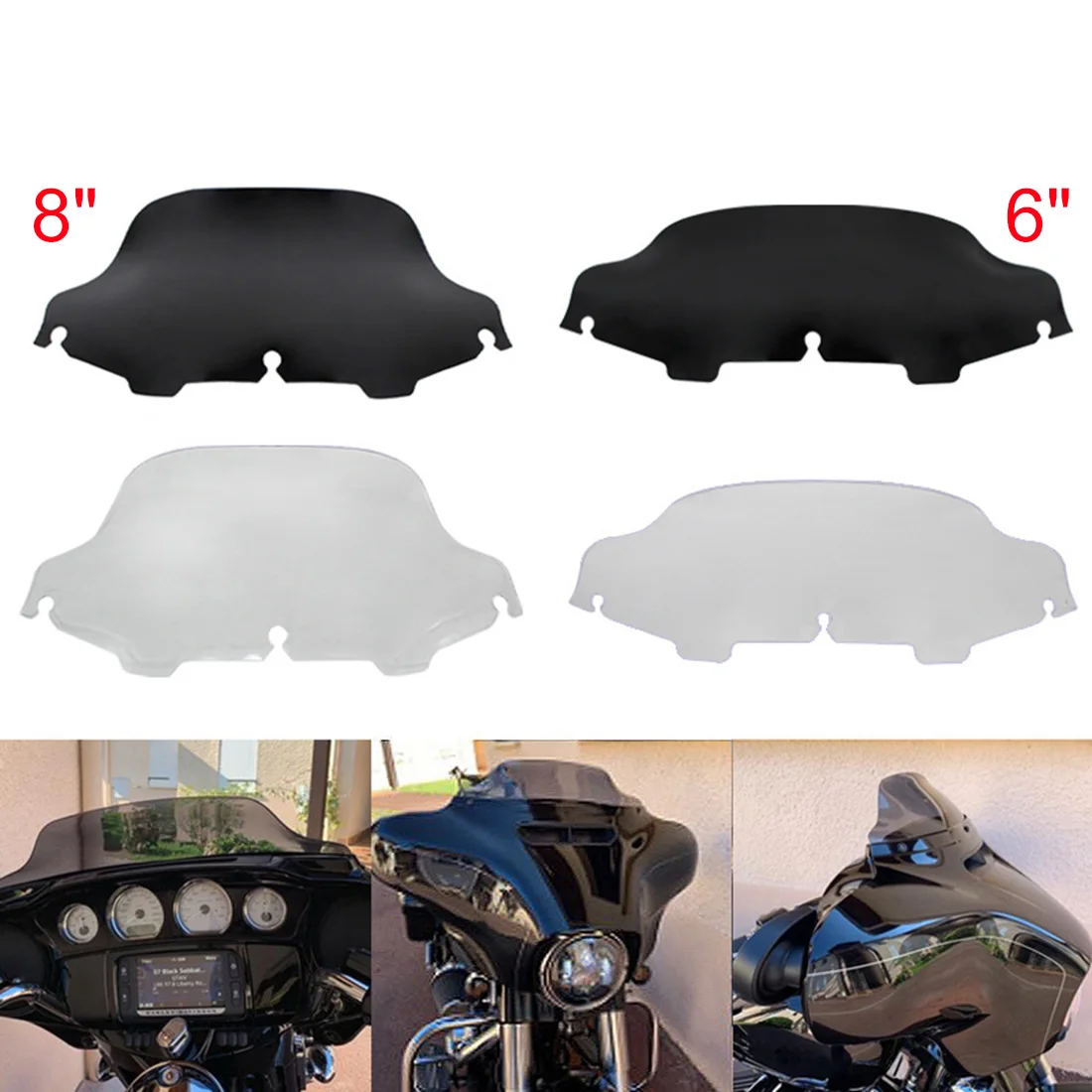 Обтекатель ветрового стекла мотоцикла 6 ''/8'' обтекатель для Harley Electra Street