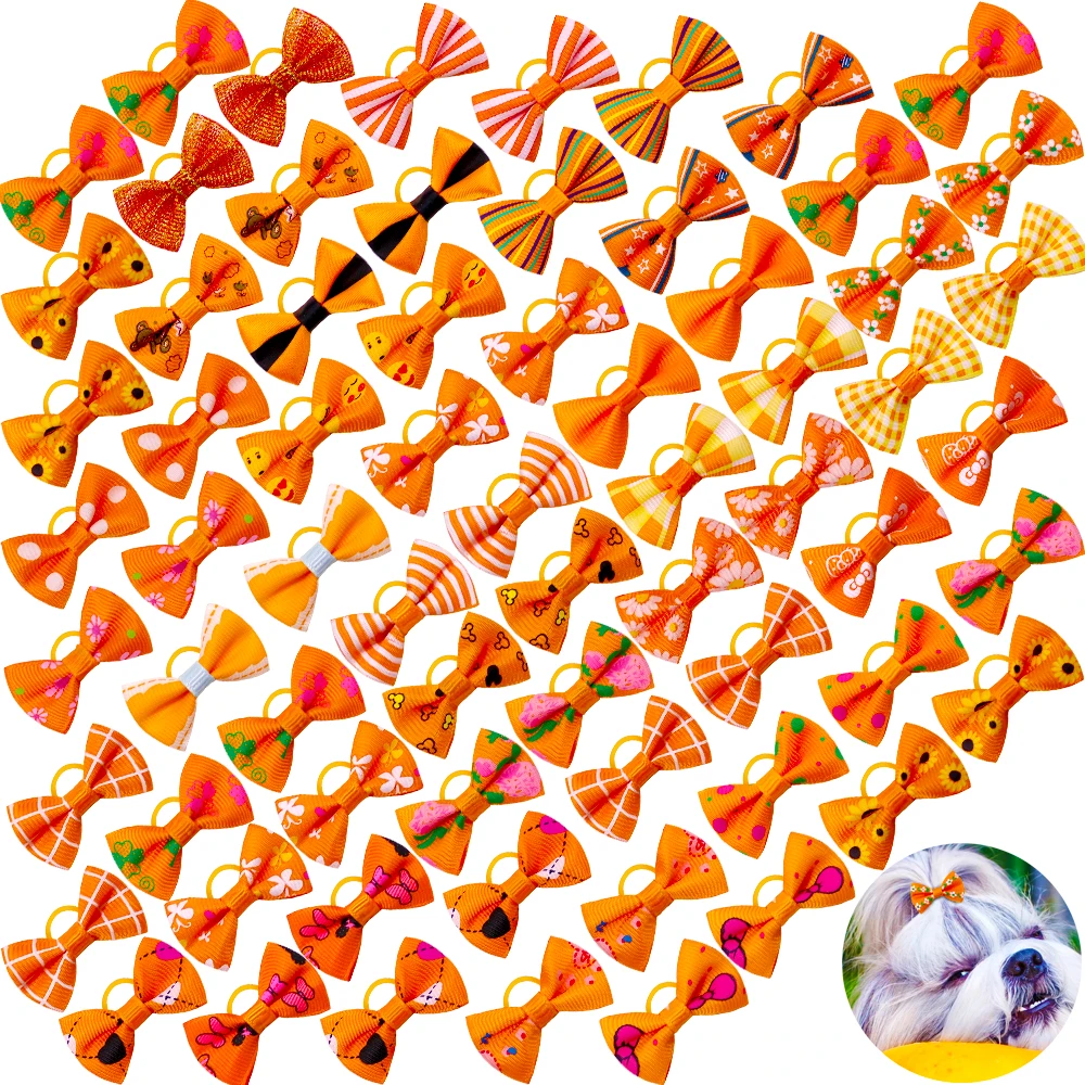 

Осенние банты для собак, 2 шт., милые украшения для ухода за собакой, резинки для волос, аксессуары для домашних животных