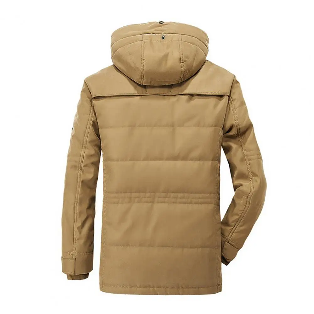 New in Men'S Coat Lapel Outwear Vintage Thicken Middle-aged Coat  Men Parkas Jacket Dropshipping