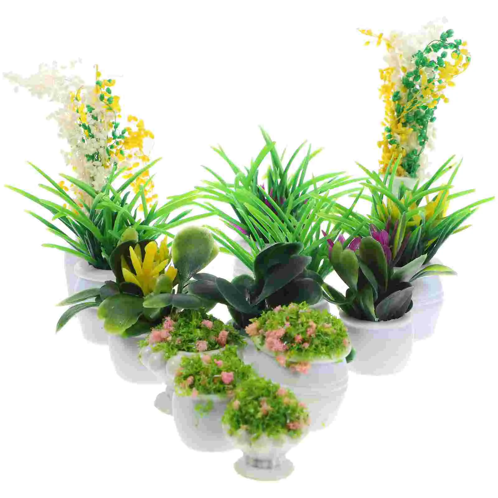 

13 Pcs Dolls House Accessories Mini Flowerpot Model Pots House Props Miniature Greenery Decoration Plastic