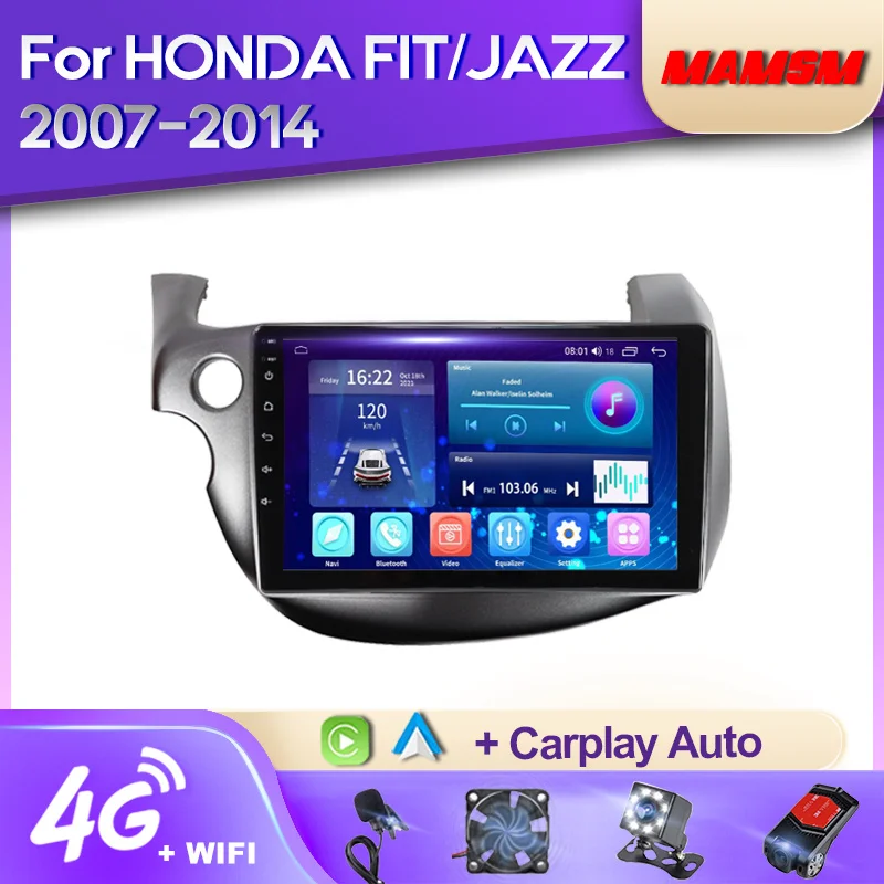 

Автомобильный радиоприемник MAMSM Android 12 для HONDA FIT JAZZ 2 2007-2014 LHD мультимедийный видеоплеер Навигация стерео GPS 4G Авторадио Carplay