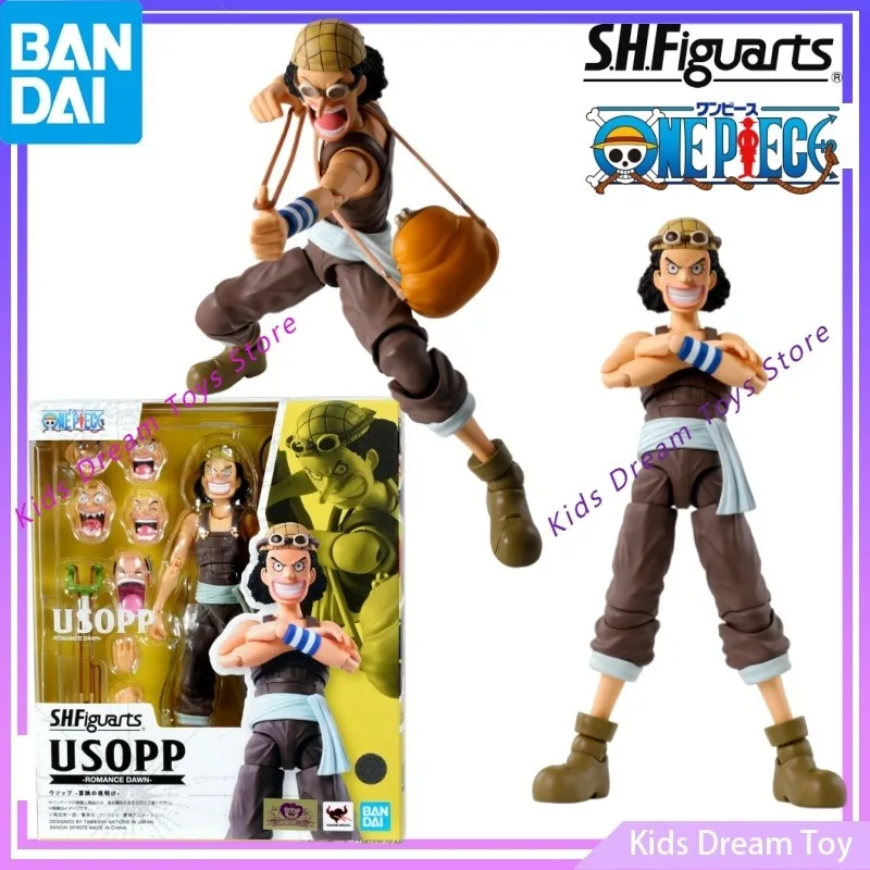 Фото Bandai в наличии, оригинальные S.H.Figuarts ONEPIECE, аниме USOPP-Romance Dawn, фигурки героев, игрушки, Коллекционная модель, подарки для детей №1