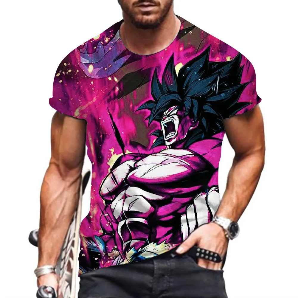 

Men's T-Shirt Vegeta Dragon Ball Z Goku Aesthetic Clothing Majin Buu Trend Harajuku Oversized Short Sleeved Y2K O-collar New