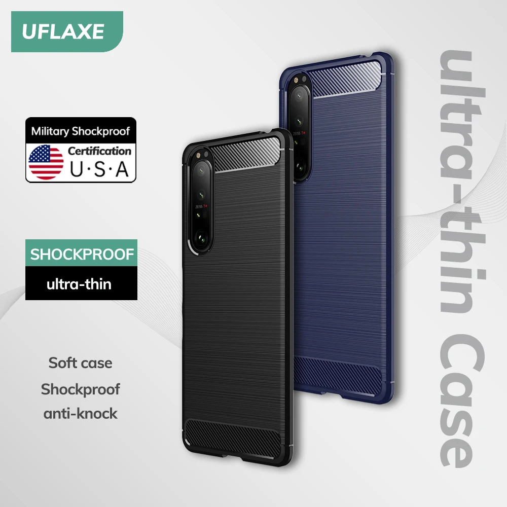 UFLAXE Original Soft Silicone Case for Sony Xperia 1 5 10 II Xperia 1 5 10 III Back Cover Ultra-thin Shockproof Casing