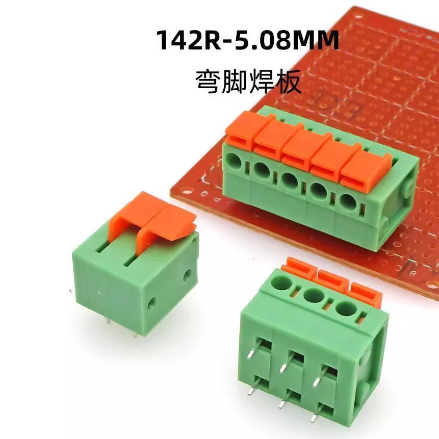 

4-полюсные клеммные колодки с пружинным зажимом, шаг 2,54 мм, горизонтальная проводка, (30 шт. в упаковке)