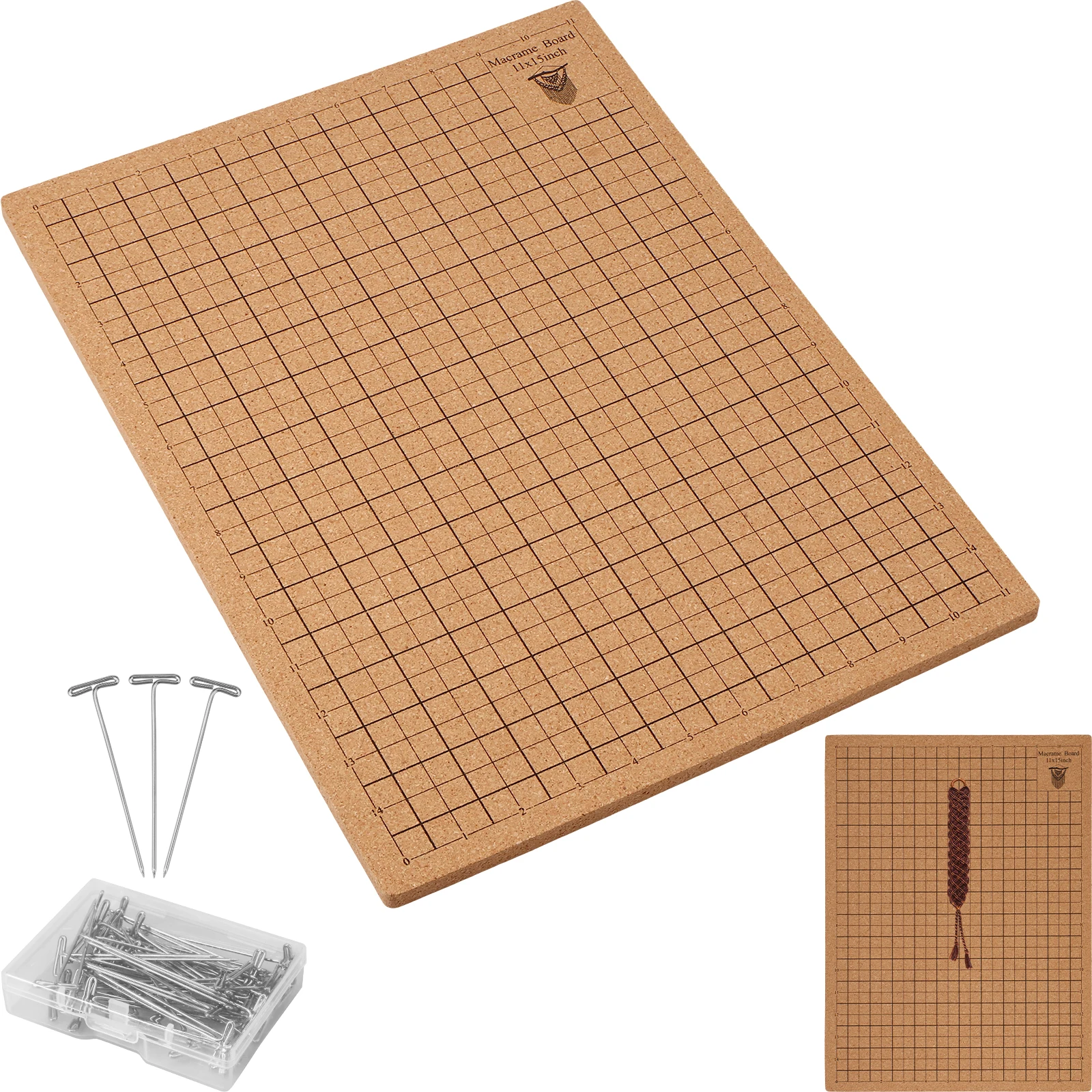 

Macrame Board with Pins 12x16in Double Side Macrame Project Board with Grids Portable Braiding Board with Instructions Reusable