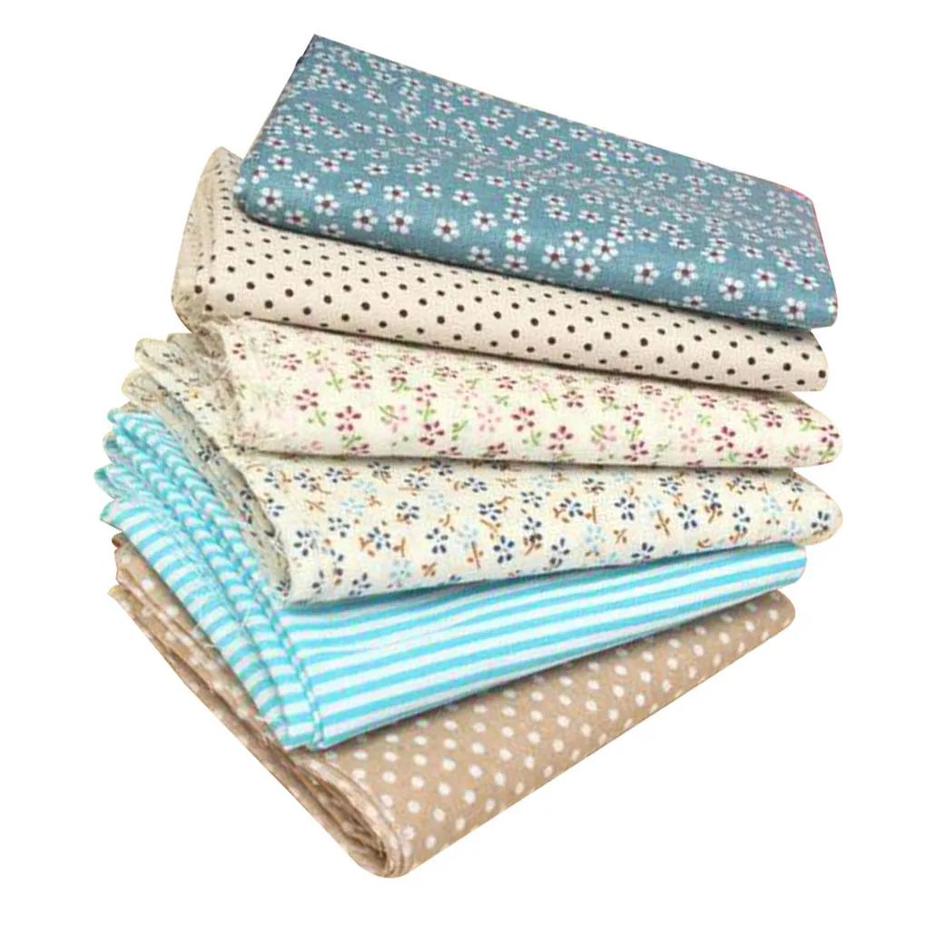

6pcs Floral Painted Fabric Cotton Dress Quilt Craft Material Handmade Sew Patchwork Textiles