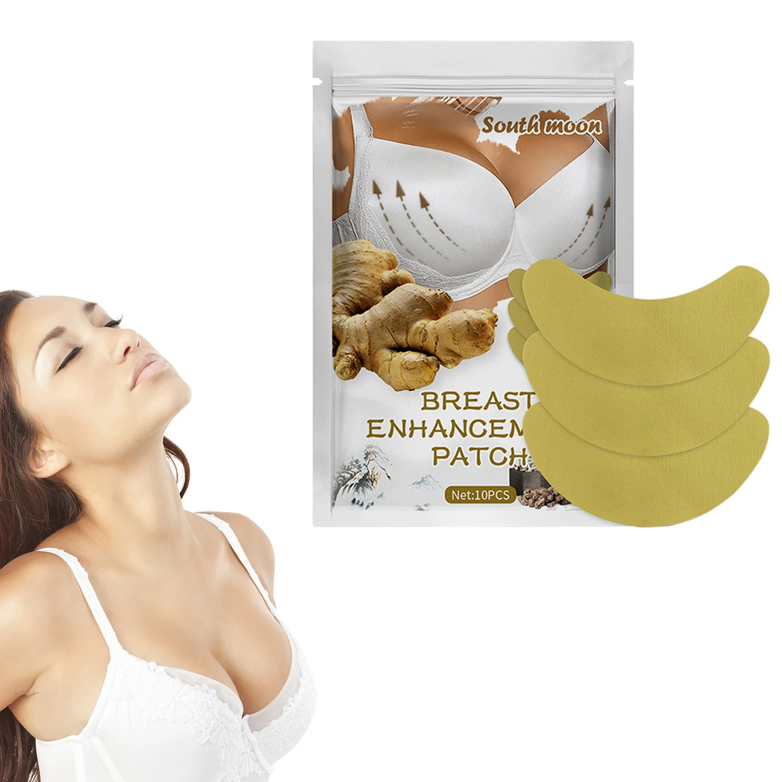 

Ginger Breast Patch Breast Firming Patch 10pcs Breast Enhancement Patch Ginger Breast Nourishing Patches Breast Lift Enlarger