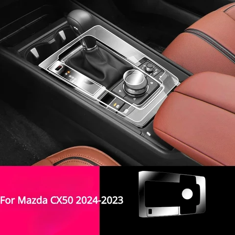 Аксессуары для салона автомобиля Mazda CX50 2024-2023, прозрачная пленка из ТПУ, трансмиссионная панель, центральная консоль, устойчивая к царапинам, установка пленки