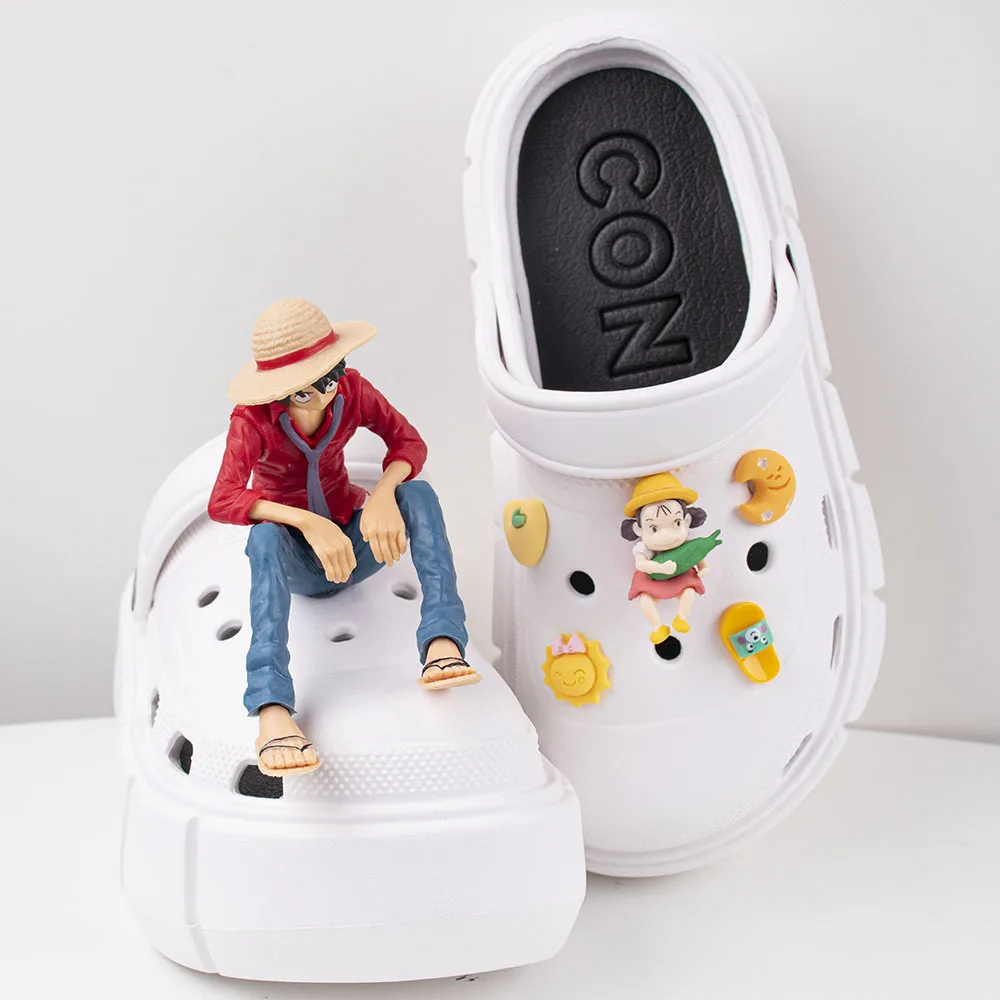 

Anime One Piece Shoe Buckle Suit Luffy Figure Cute Novelty Croc Charm DIY Sneakers Accessories Souvenir Decoration Kid Girl Gift