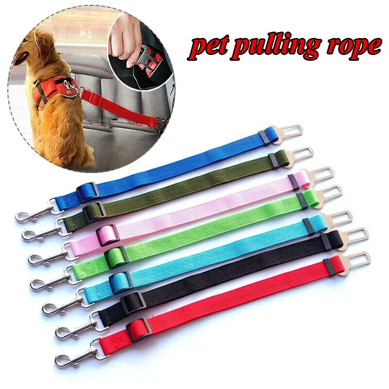 

Pet Puppy Cat Car Seat Belt Accessories Adjustable Harness Lead Leash Small Medium Travel Clip Puppy Collar Leash Pet Supplies