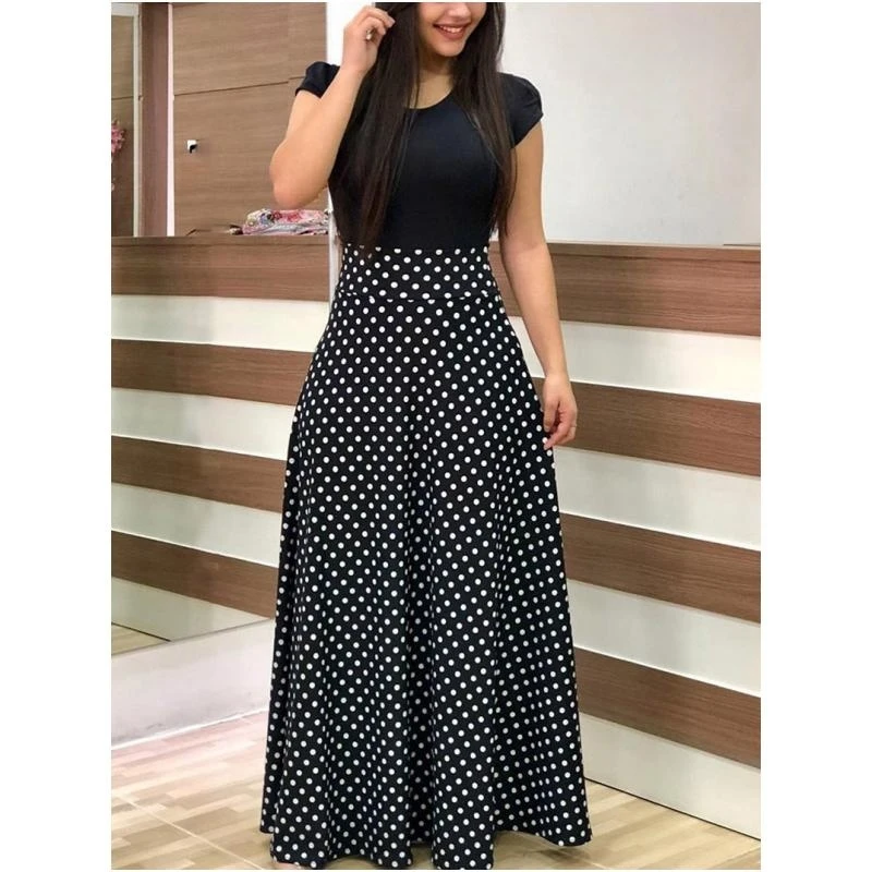 

Women's Elegant Sexy Short Sleeve Dress Flower Color Matching Slim Fit Evening Dresses Hot 2023 Fashion Girls Beautiful Clothing