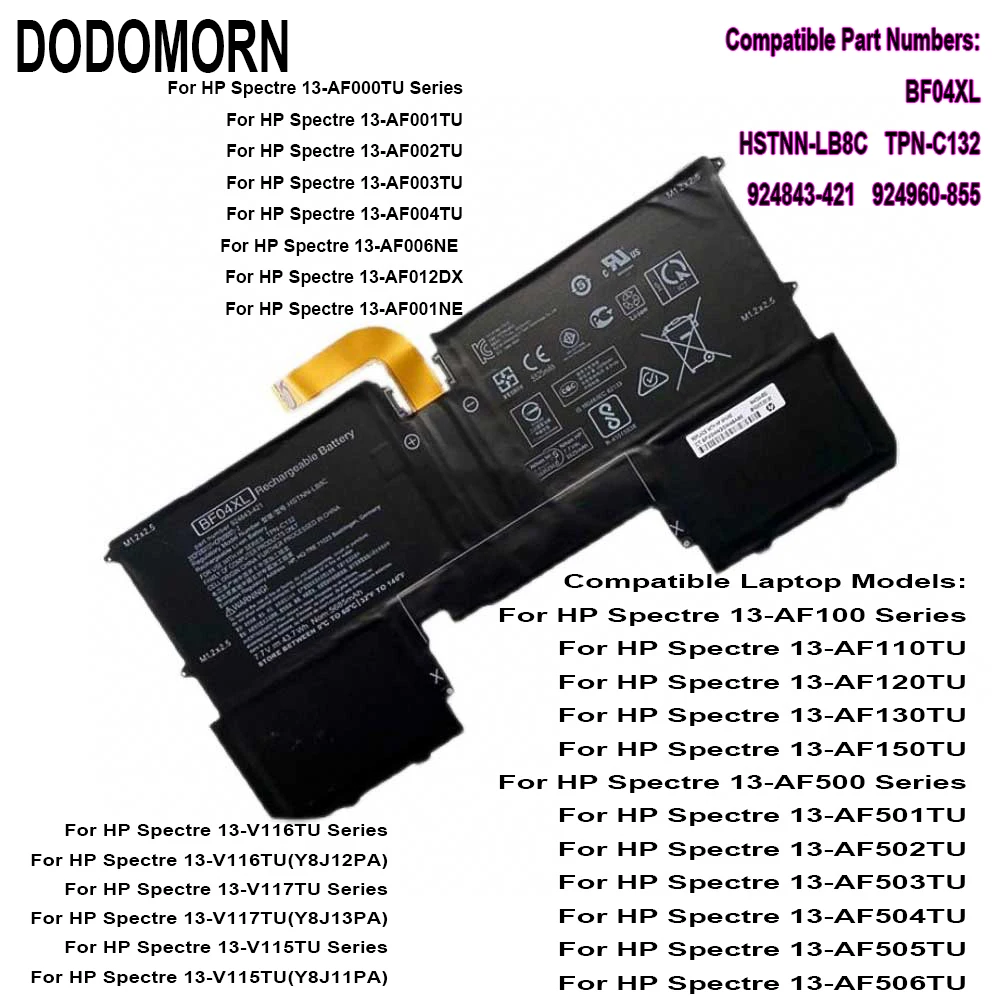 Новый аккумулятор DODOMORN BF04XL для HP Spectre 13-af000 13-AF002LA 13-AF520TU 13-AF018TU 13-AF012DX 924843 -421 924960 -855