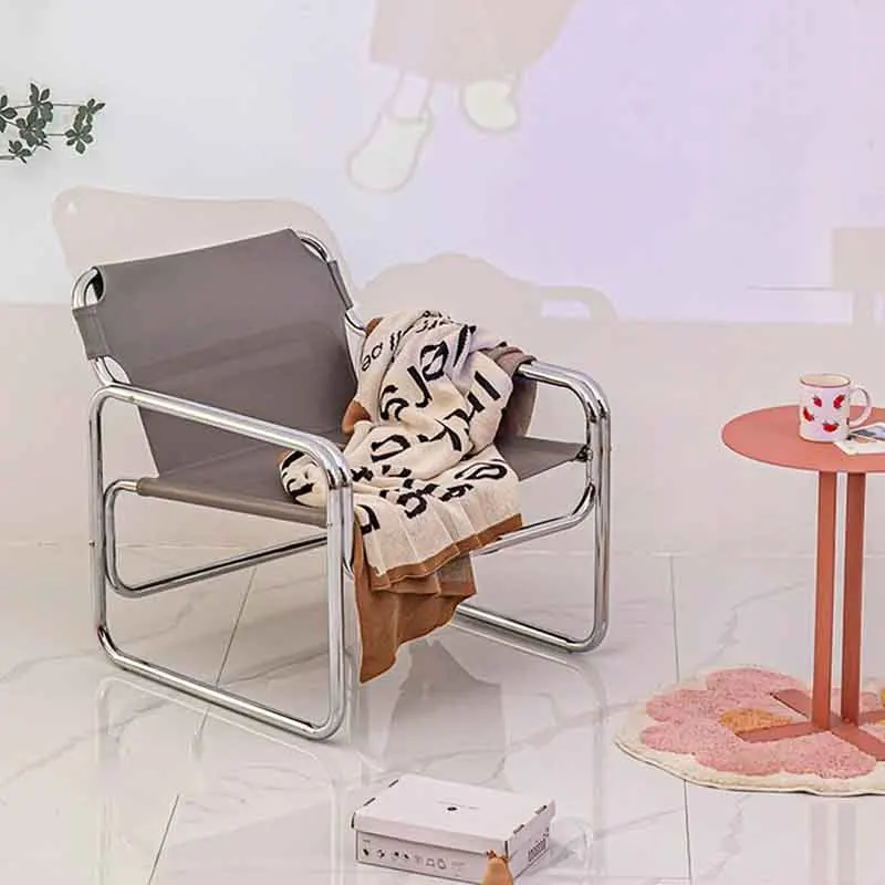 Кожаный диван-кресло из нержавеющей стали креативный обеденный стул мобильное