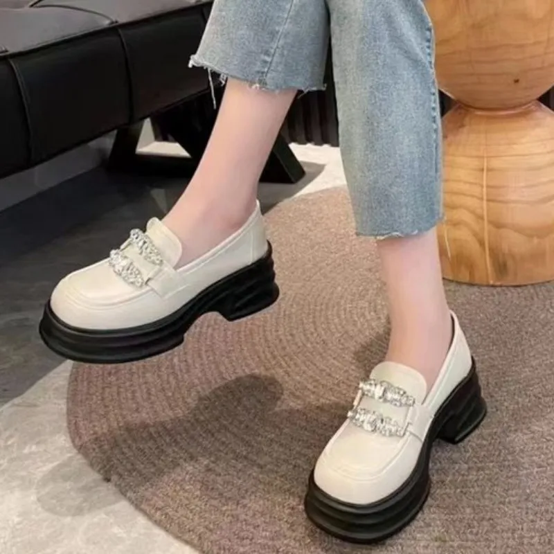 

Mary Jane Shoes Summer Crystal Mid Heels Women Sandals Causal Walking Round Toe Chunky Dress Chaussures Femme 2023 New Trend