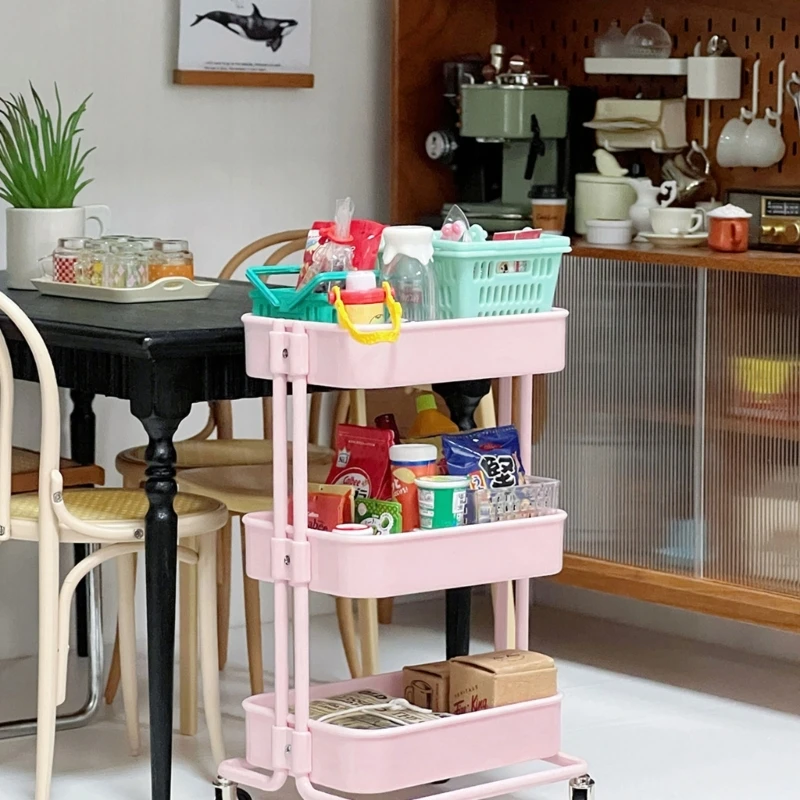

Pretend Kid Shelf Crate Cart Furniture American Dollhouse Miniature American Dollhouse Miniature Decoration