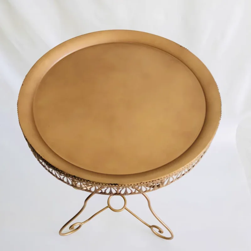 Круглый металлический античный диван-кровать боковой чайный журнальный столик